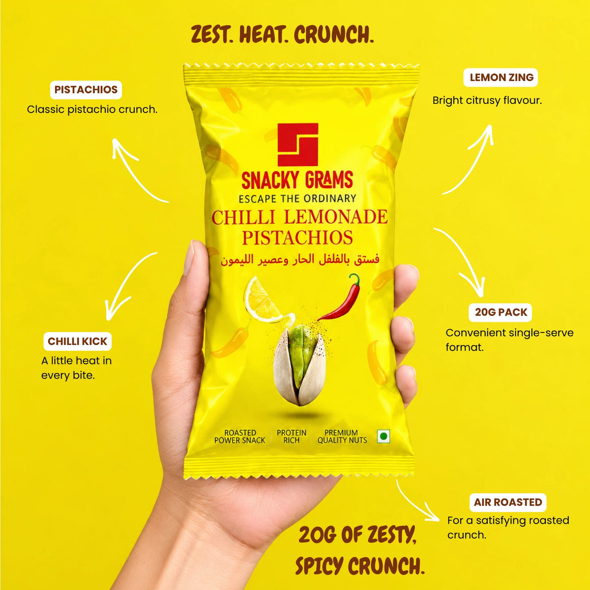 Chilli Lemonade Pistachios 20g & (Pack of 10 & 15)