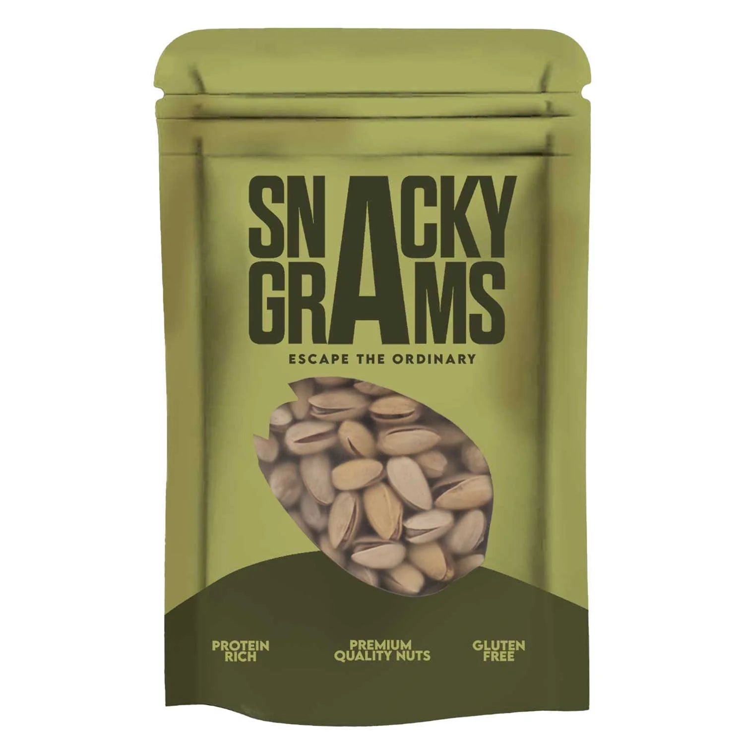  roasted pistachios in a snacky grams pouch 