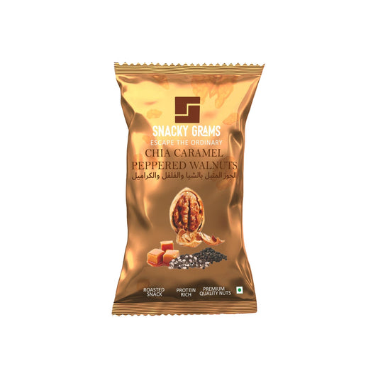 Chia Caramel Walnuts (Packets of 15) - Snacky Grams
