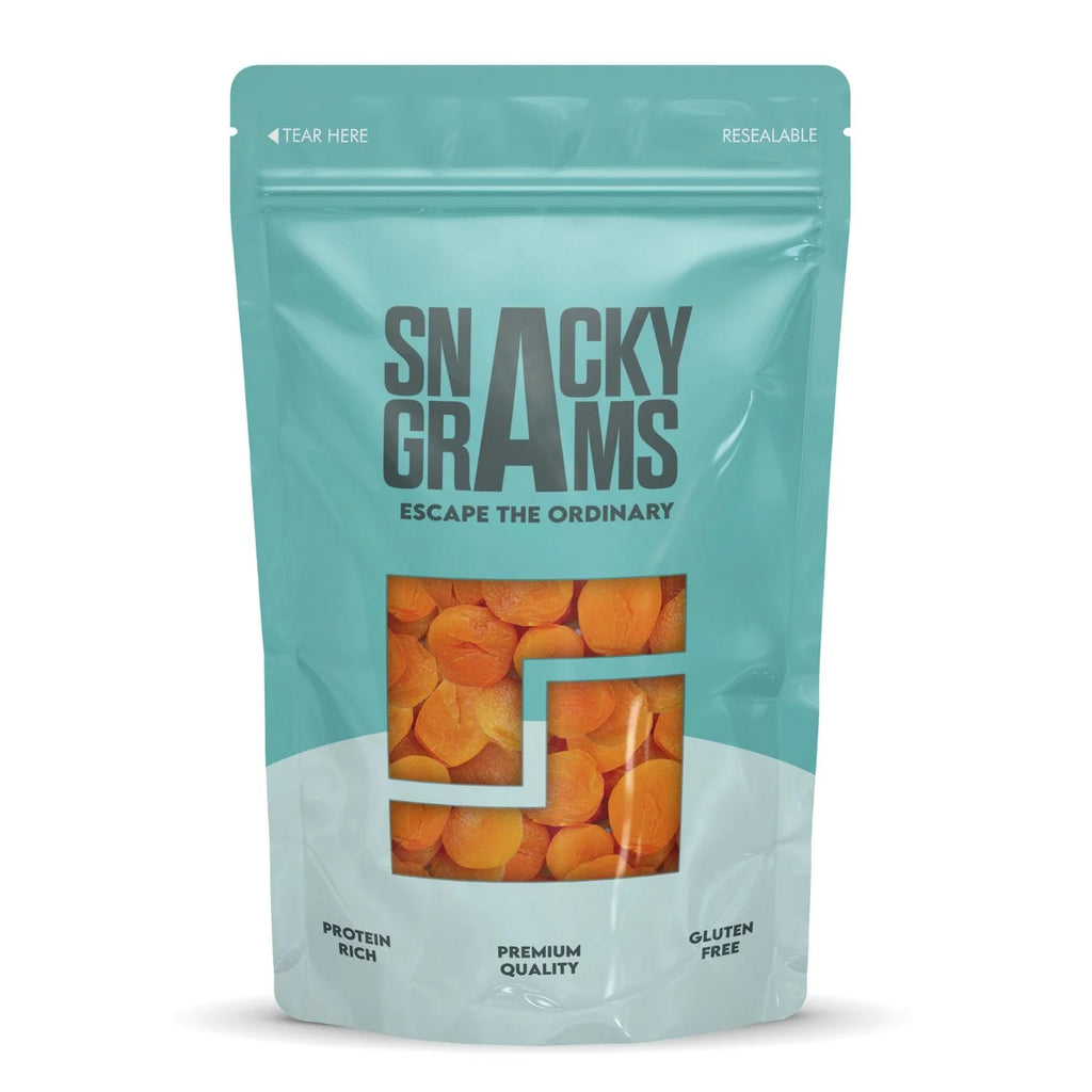 dried apricot in a pouch of snacky grams