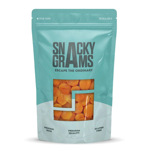 dried apricot in a pouch of snacky grams