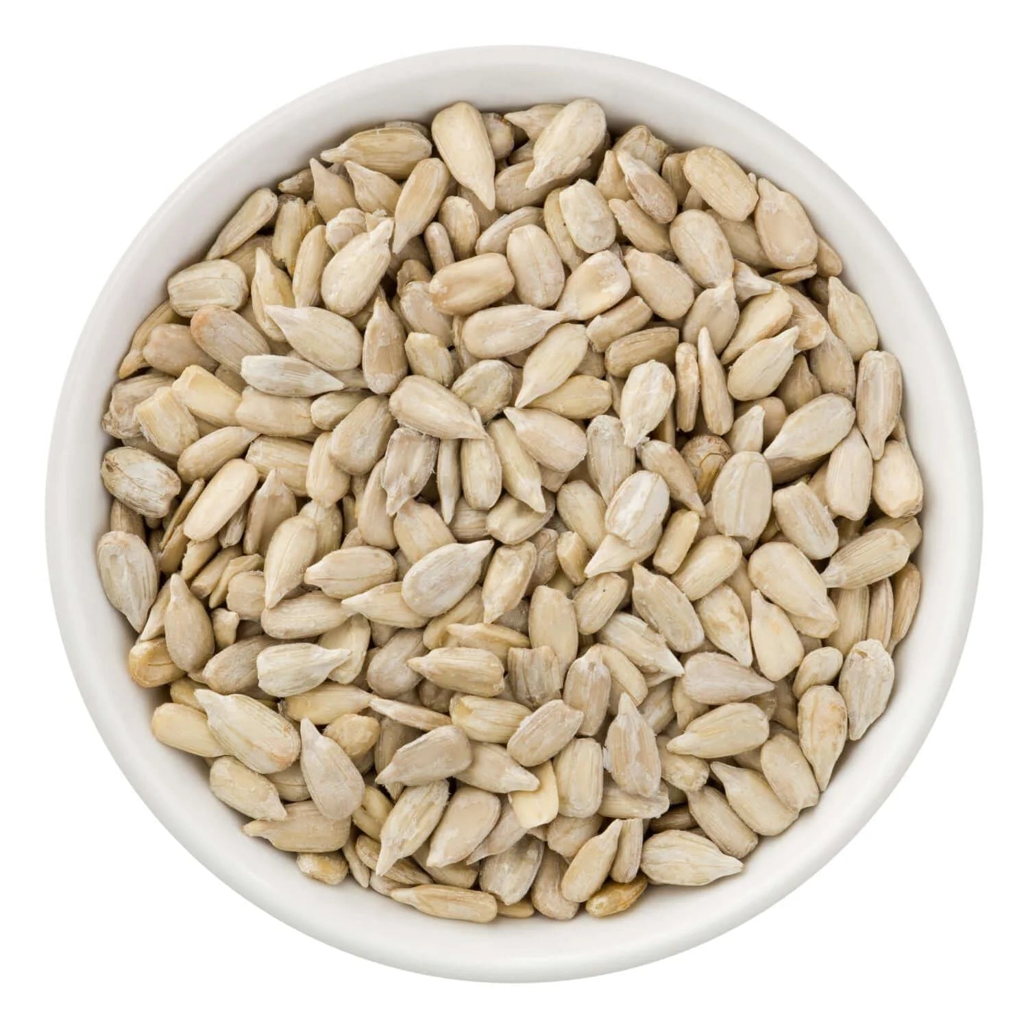 White bowl filled with sunflower seeds