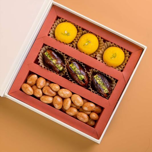 Assorted dried fruits in a decorative box Diwali Ramadan& Christmas gift box
