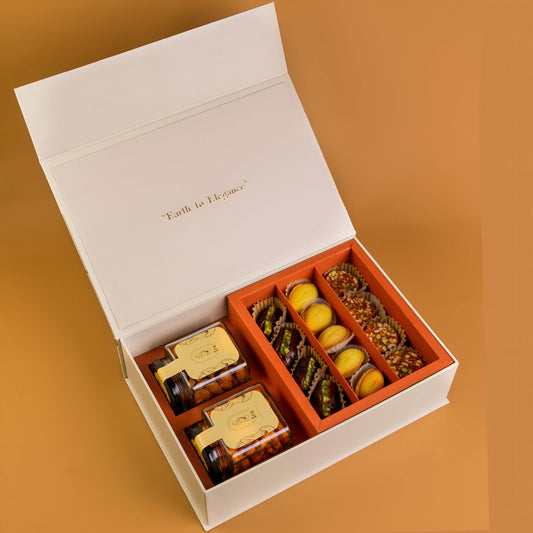 complete gift pack of Diwali Ramadan& Christmas gift box with honey and dates 