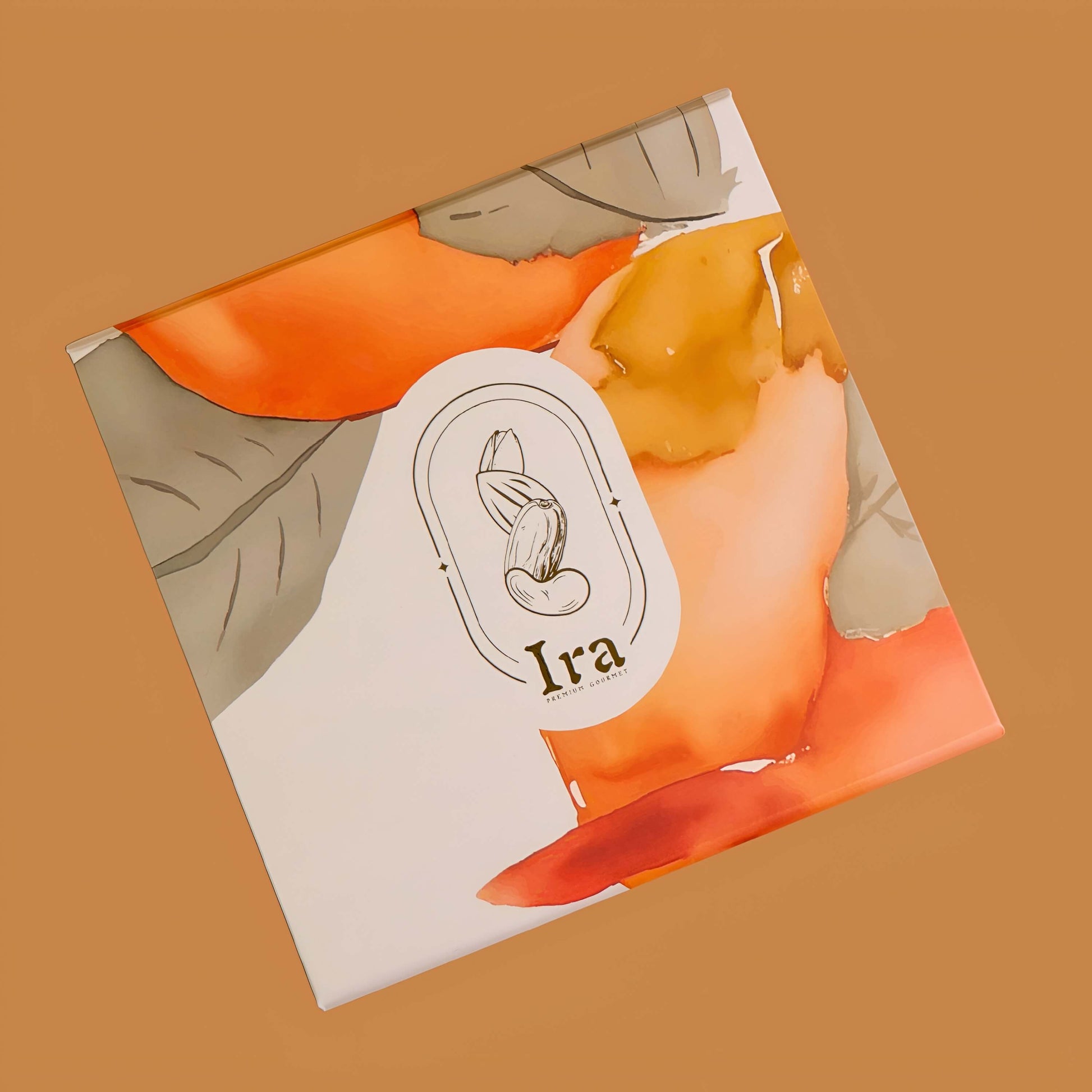 Product packaging with abstract design and 'Ira' branding Diwali Ramadan& Christmas gift box