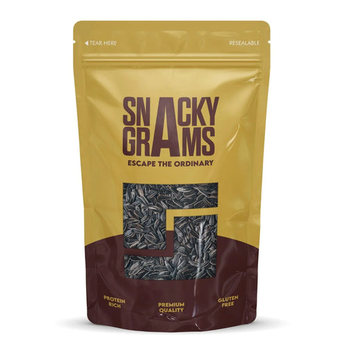 shelled sunflower seeds in pouch of snacky grams