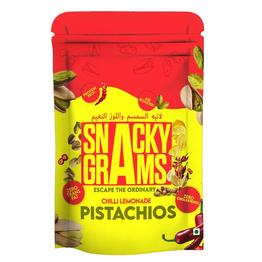 chilli lemonode flavored pistachios in pouch