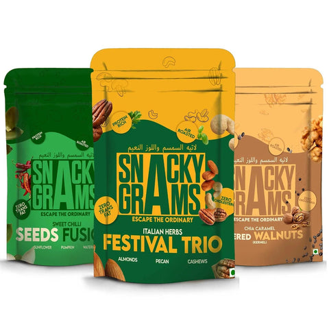 buy dry fruits and seeds, nut festival trio combo pouches