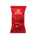 Red package of Snacky Grams Sweet Cranberry Almonds on a white background