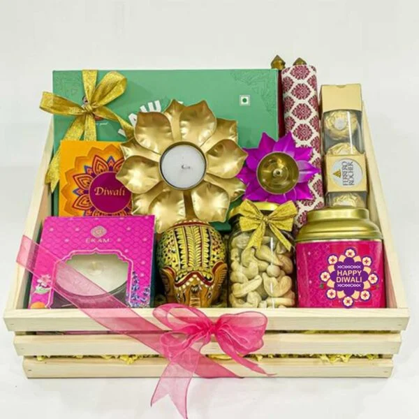 Wooden Tray - 1 Jar, 2 Candles, 1 Cookie's Jar & Chocolates, Sweets Art Piece